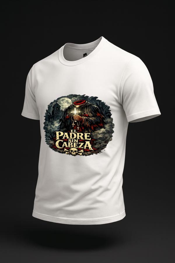20260805180033-1f190f78-dbe3-6300-9bb3-ee8320b795fa.png "El Padre Sin Cabeza" — Dark Nicaraguan Folklore Tee