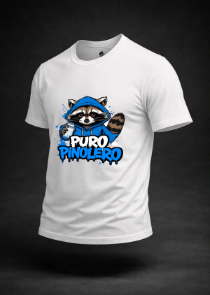 20260906202040-1f1aa306-e20e-6be4-8bd9-42ac7862def0.png Puro Pinolero Raccoon Tee — Cute Hooded Raccoon Graphic T-Shirt